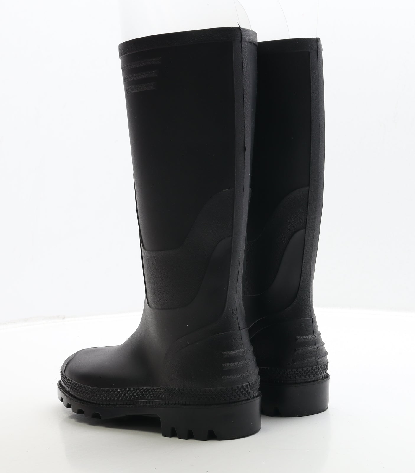 Preworn Womens Black Rubber Wellies Boot UK 3