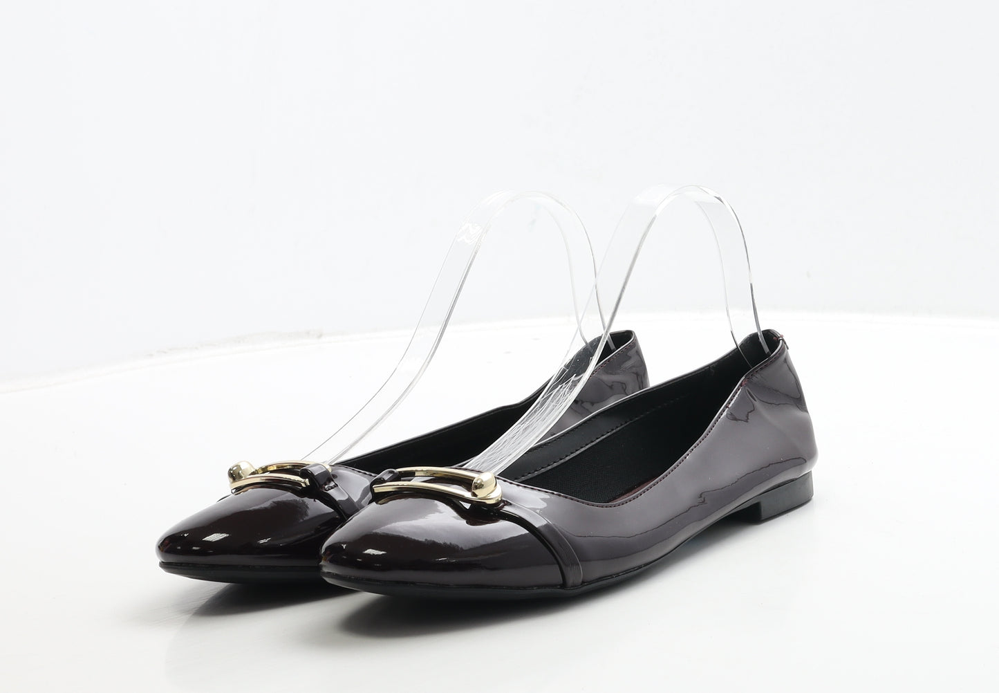 Marks and Spencer Womens Purple Leather Ballet Flat UK 38