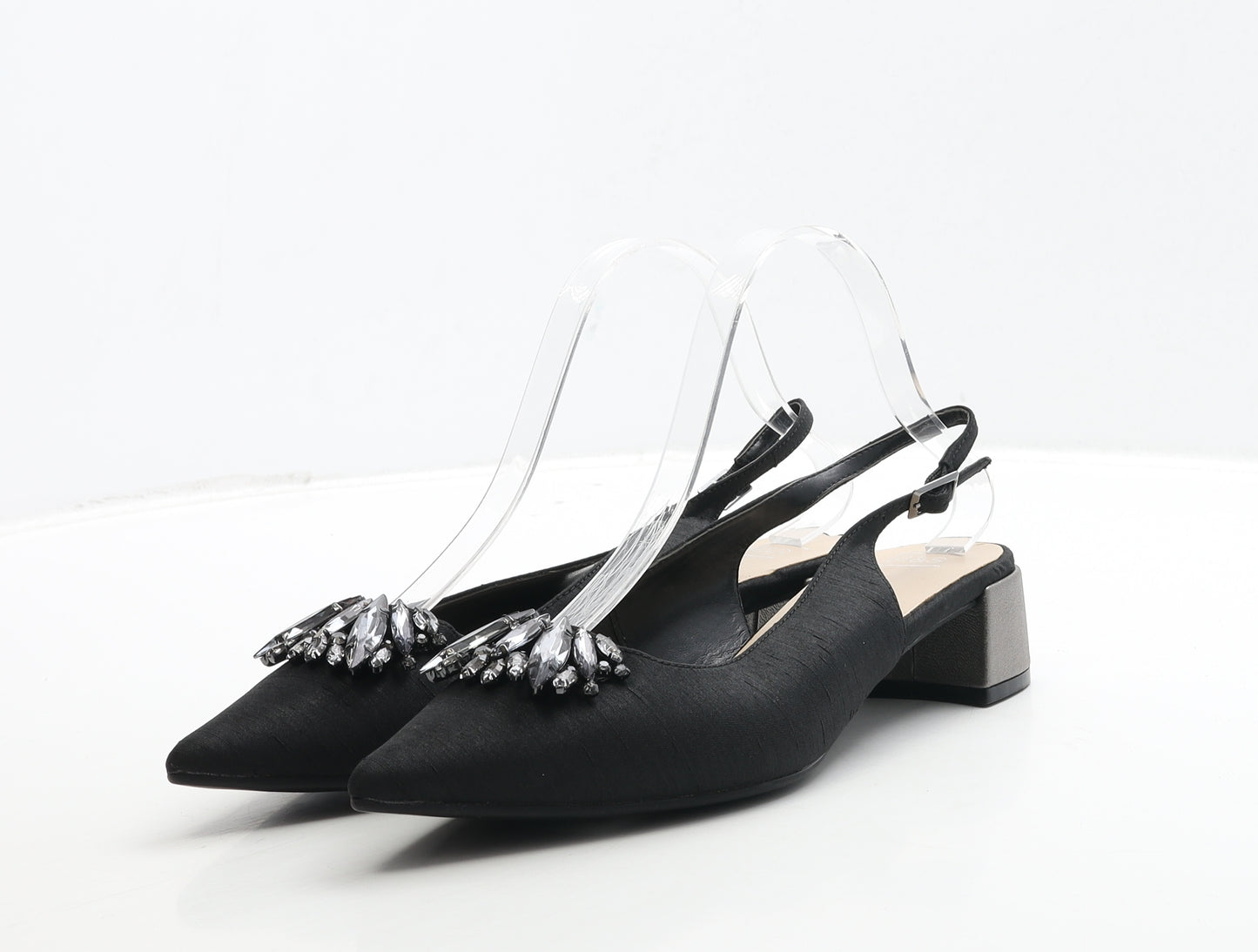 Marks and Spencer Womens Black Polyester Slingback Heel UK 5 38