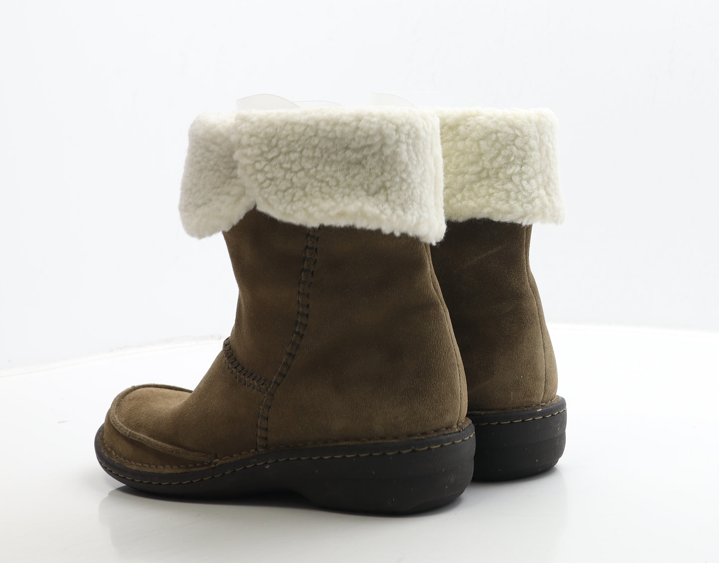 Clarks Womens Brown Leather Shearling Style Boot UK 8