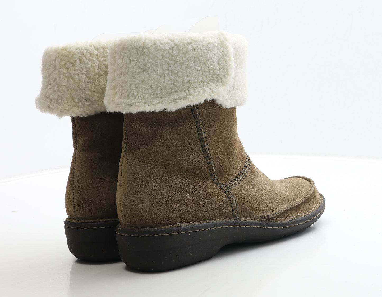 Clarks Womens Brown Leather Shearling Style Boot UK 8