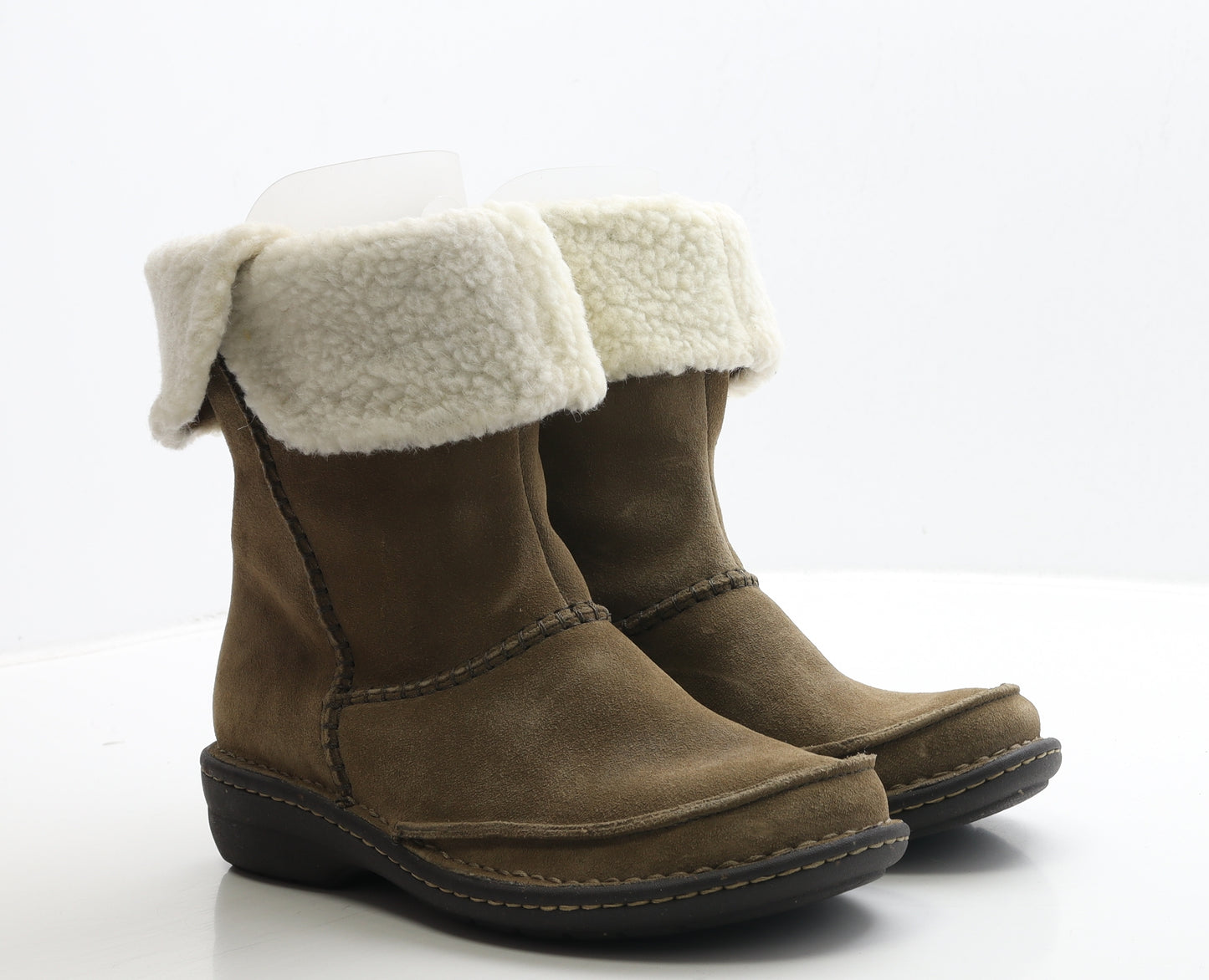 Clarks Womens Brown Leather Shearling Style Boot UK 8