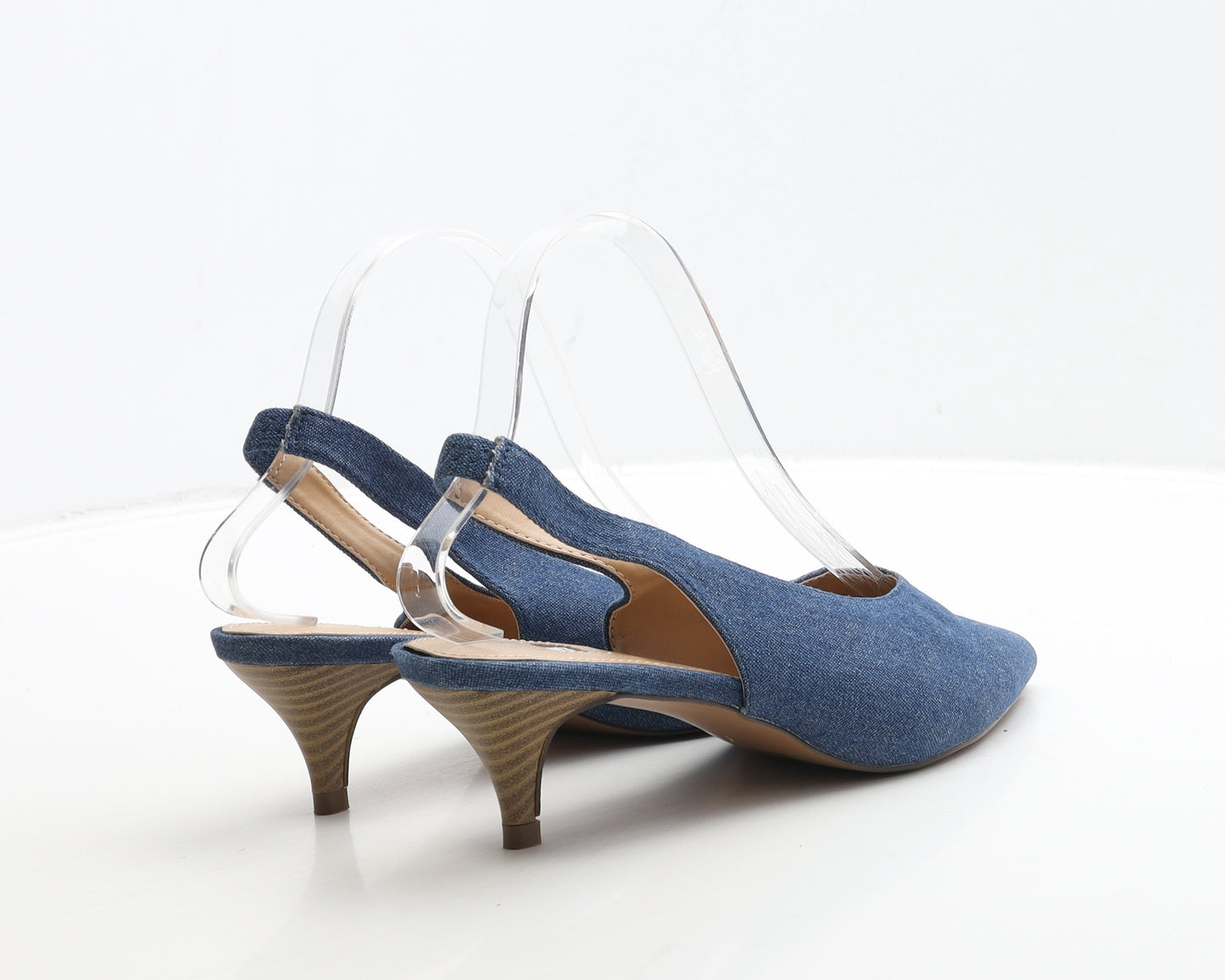 TU Womens Blue Fabric Slingback Heel UK 5