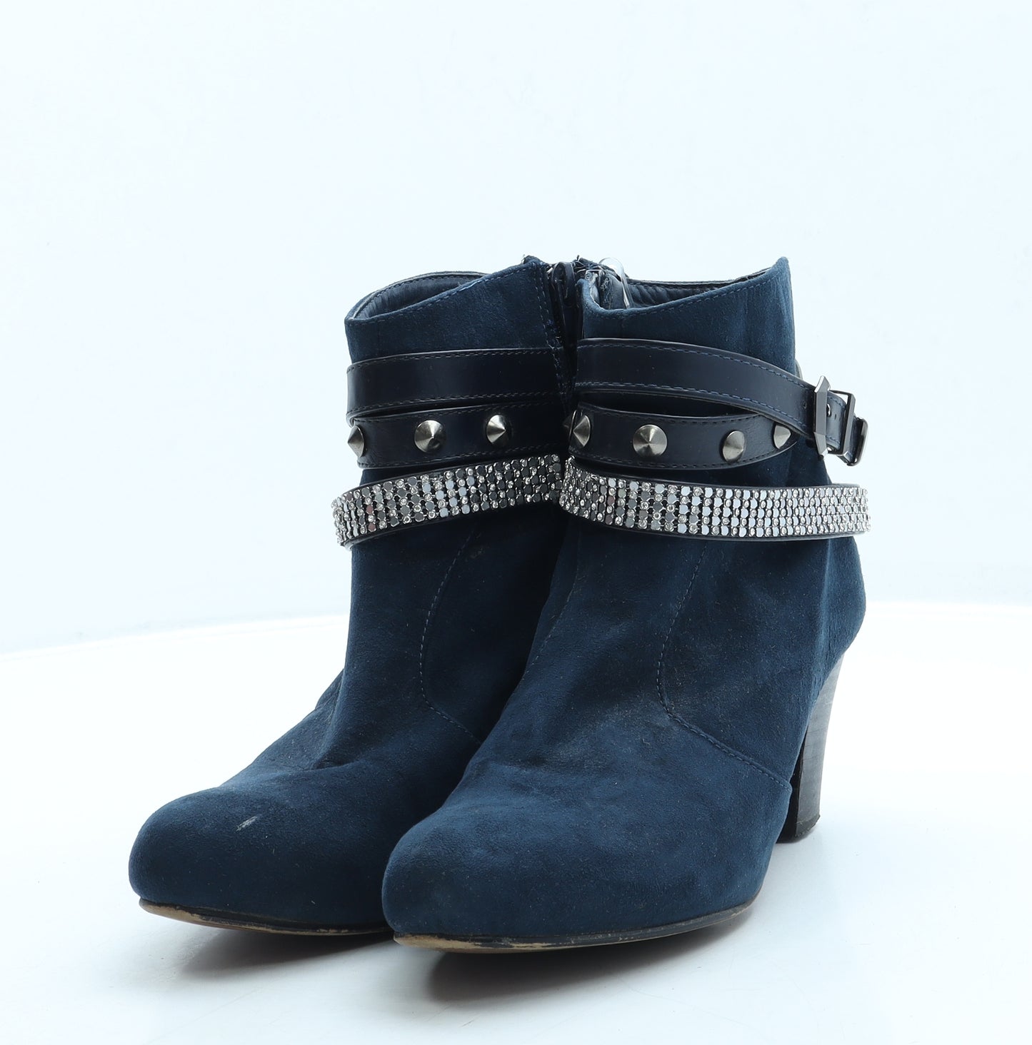 Escape Womens Blue Suede Bootie Boot UK 6 39