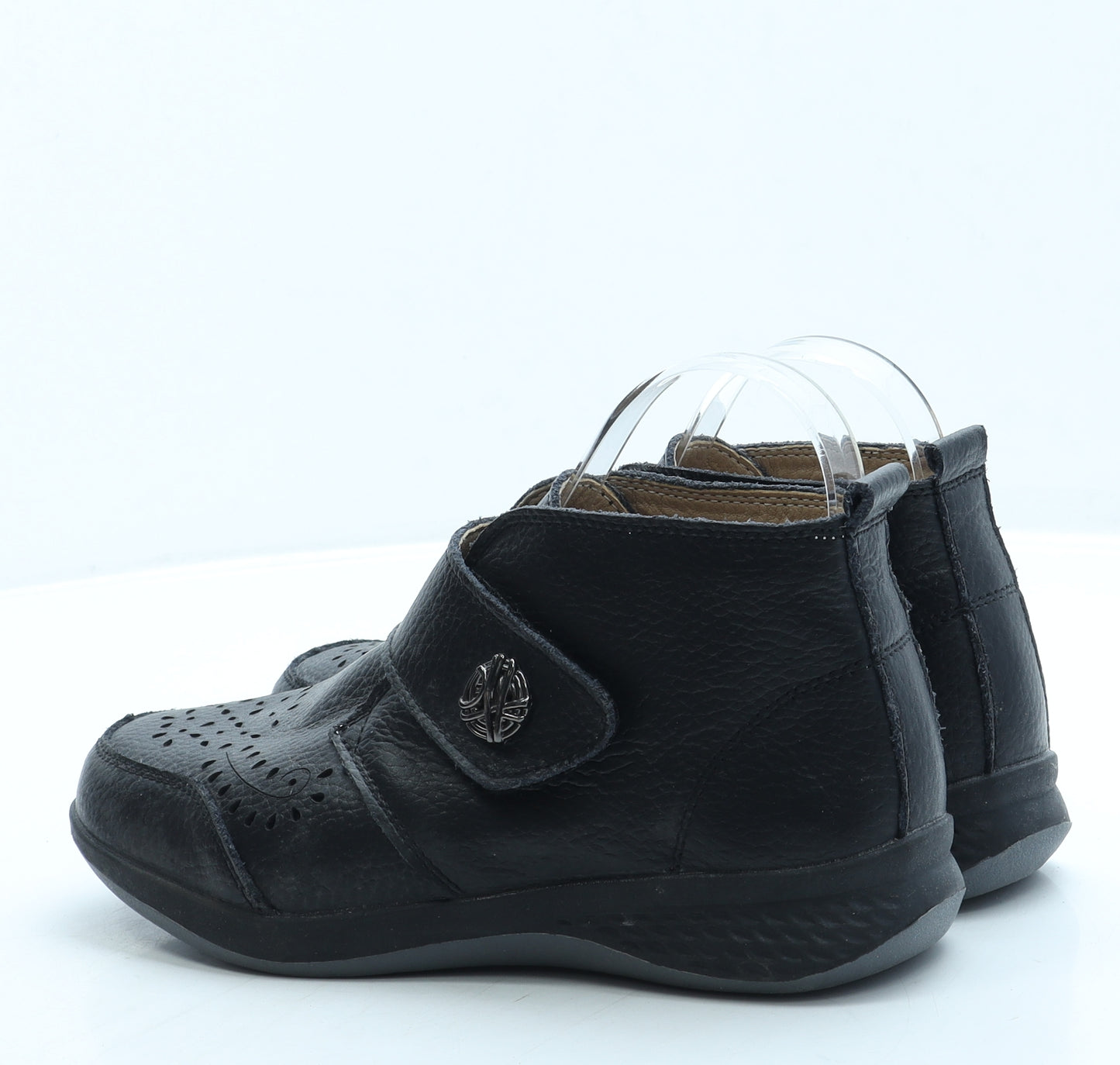 Cushion Walk Womens Black Leather Bootie Boot UK 4