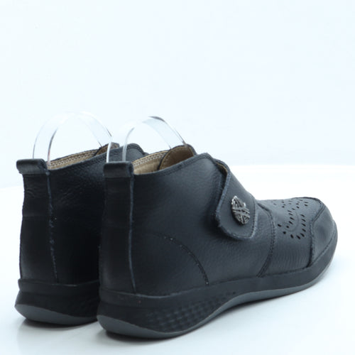 Cushion Walk Womens Black Leather Bootie Boot UK 4