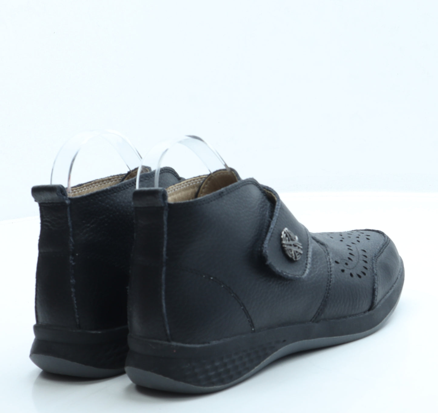 Cushion Walk Womens Black Leather Bootie Boot UK 4