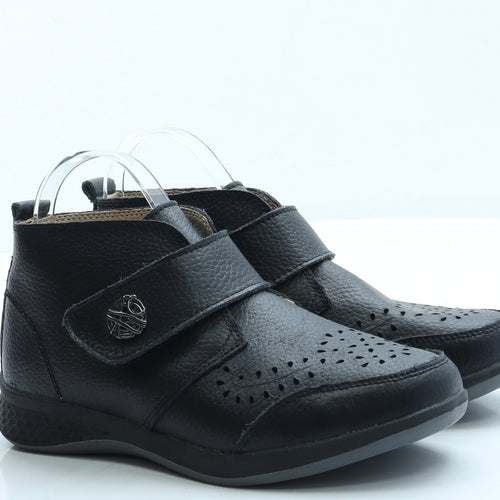 Cushion Walk Womens Black Leather Bootie Boot UK 4