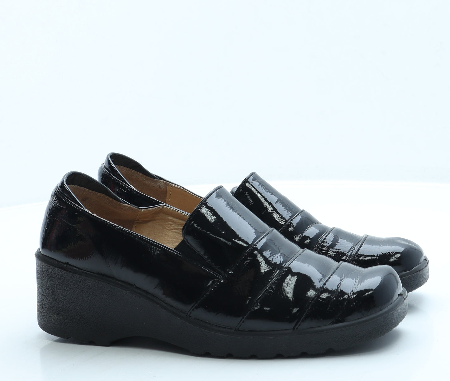 Cushion Walk Womens Black Leather Loafer Flat UK 8