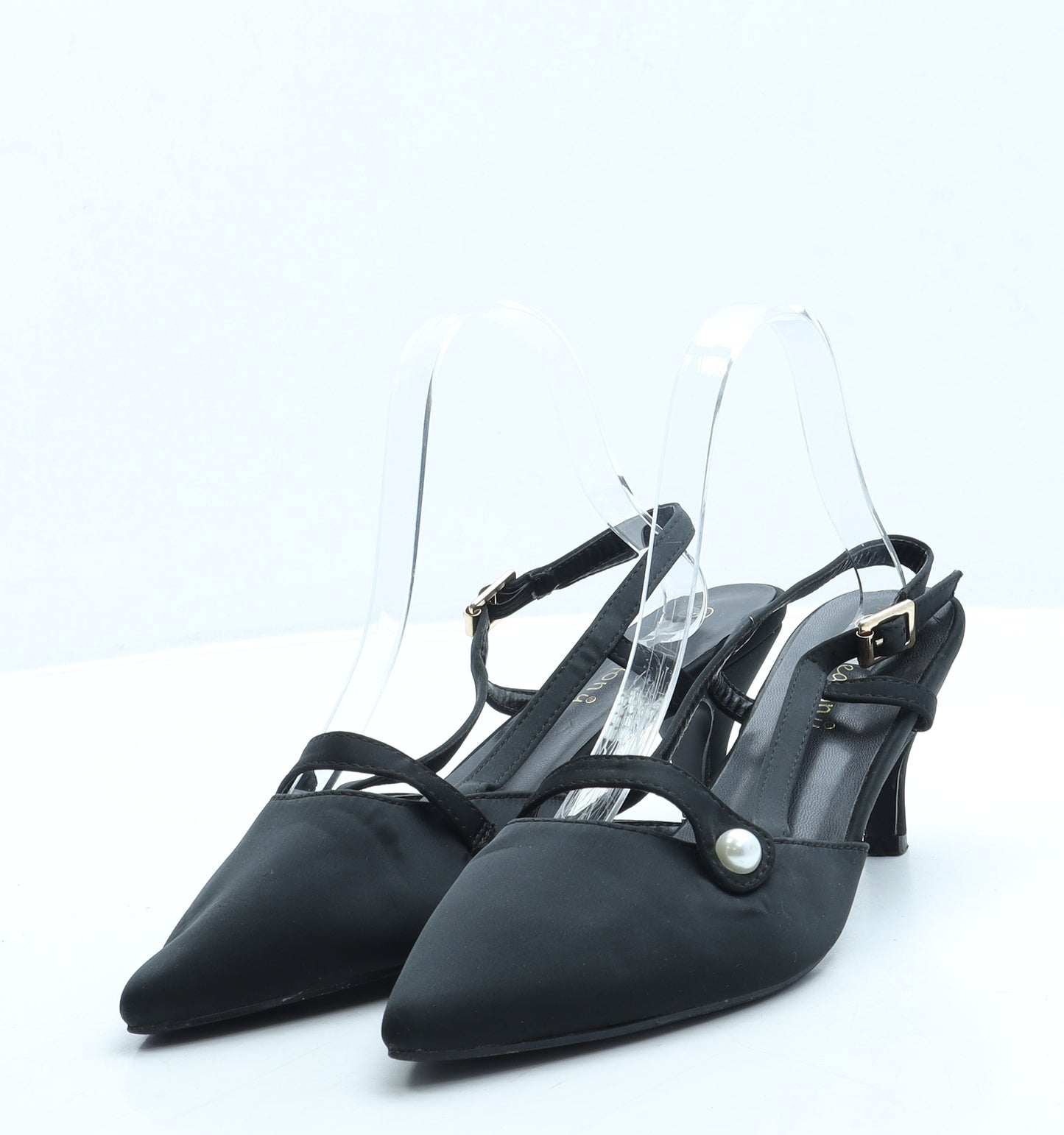 Greatonu Womens Black Polyester Slingback Heel UK 6 39