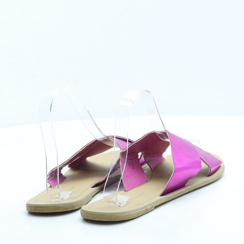 Atmosphere Womens Pink Leather Slip On Sandal UK 6 39 US 8