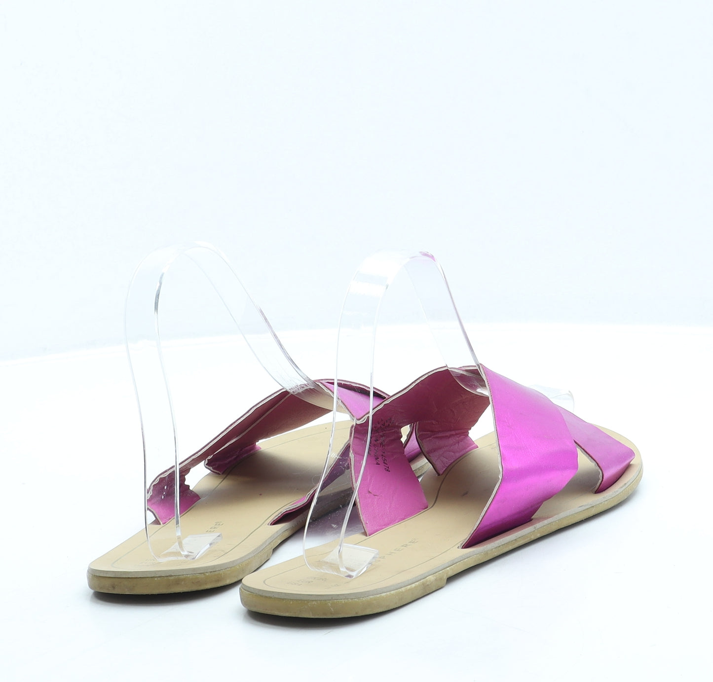 Atmosphere Womens Pink Leather Slip On Sandal UK 6 39 US 8