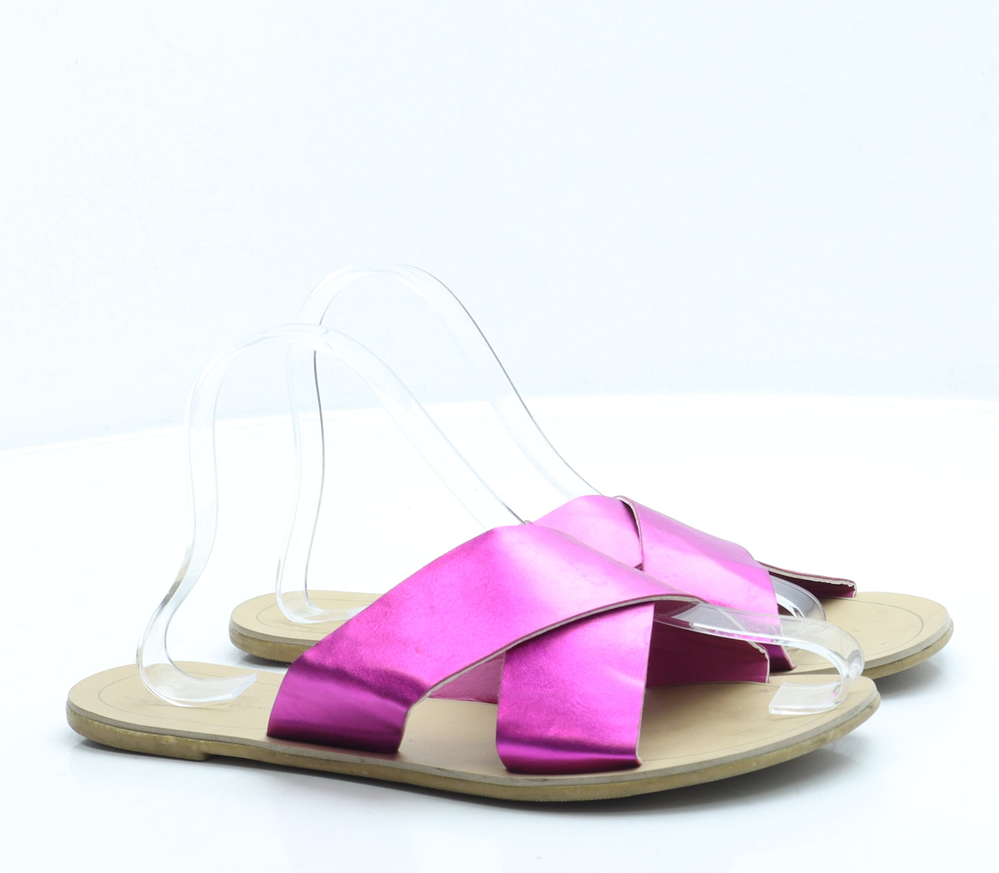 Atmosphere Womens Pink Leather Slip On Sandal UK 6 39 US 8