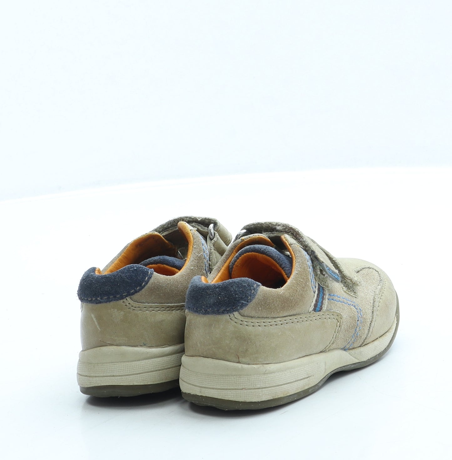 Clarks Boys Beige Polyester Trainer UK 5