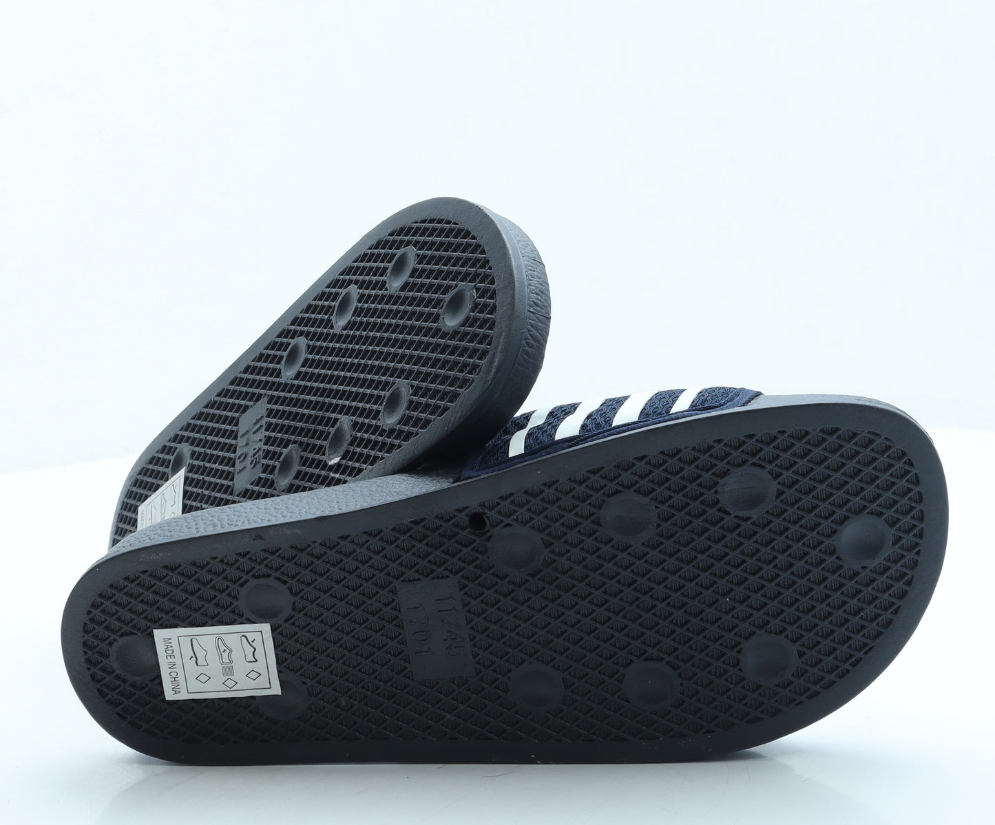 Hello Summer Mens Blue Striped Polyester Slider Sandal UK 11 45