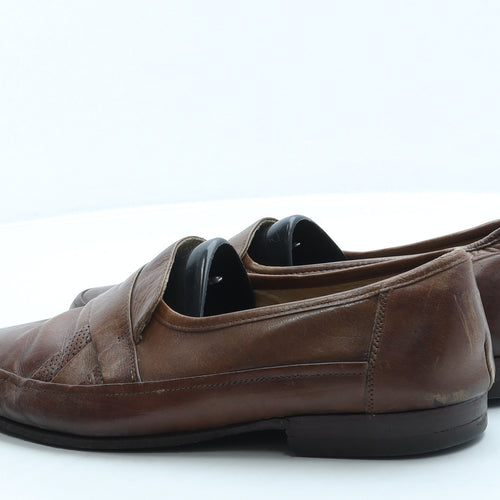 Preworn Mens Brown Leather Slip On Casual UK 8