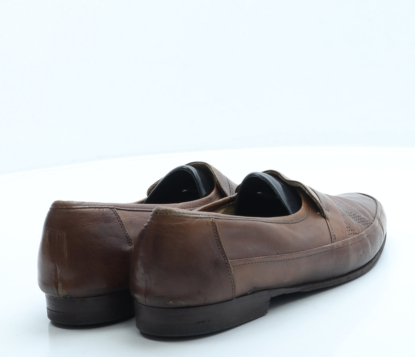 Preworn Mens Brown Leather Slip On Casual UK 8