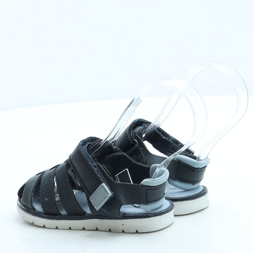 F&F Boys Blue Leather Fisherman Sandal UK 5 22