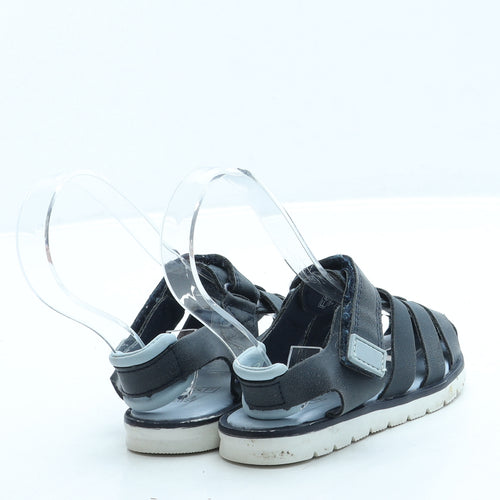 F&F Boys Blue Leather Fisherman Sandal UK 5 22