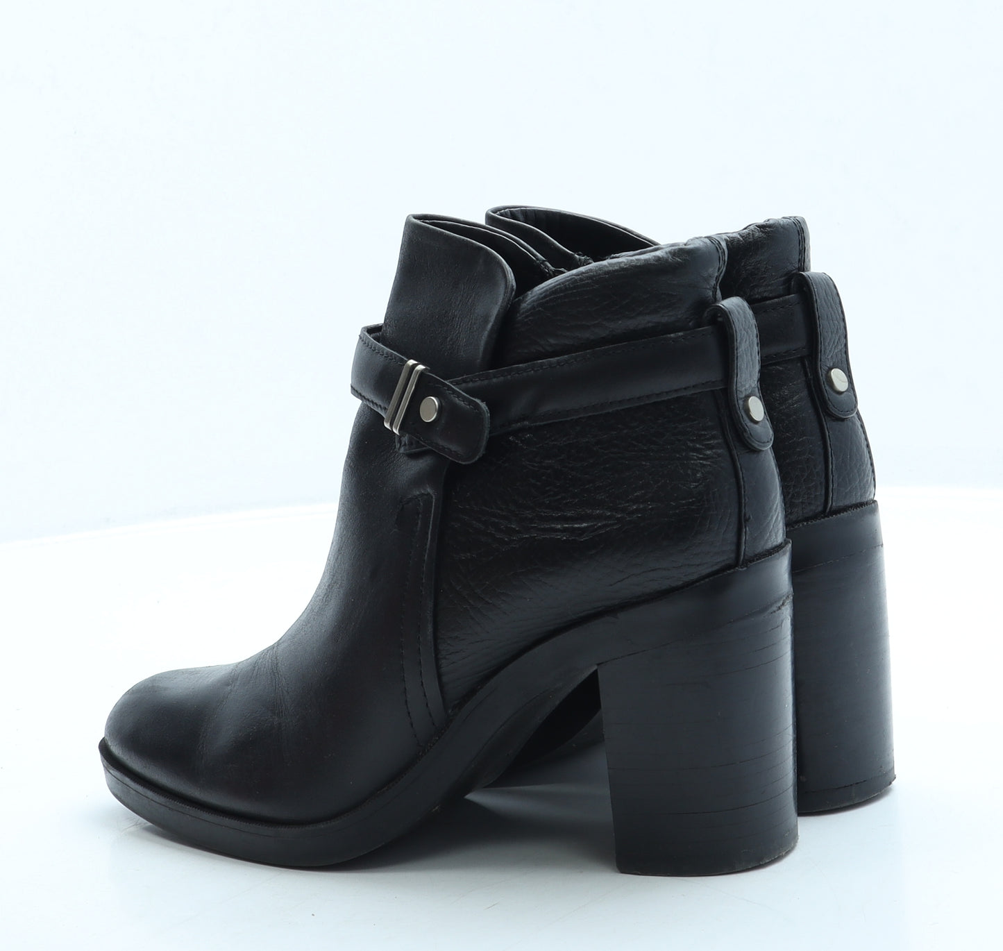 Autograph Womens Black Leather Bootie Boot UK 3