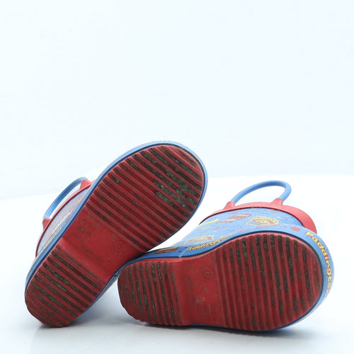 Preworn Boys Blue Geometric Rubber Wellies Boot UK 6 - Paddington Bear