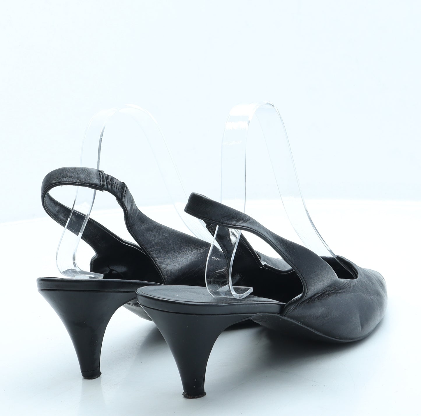 New Look Womens Black Leather Slingback Heel UK 7 40