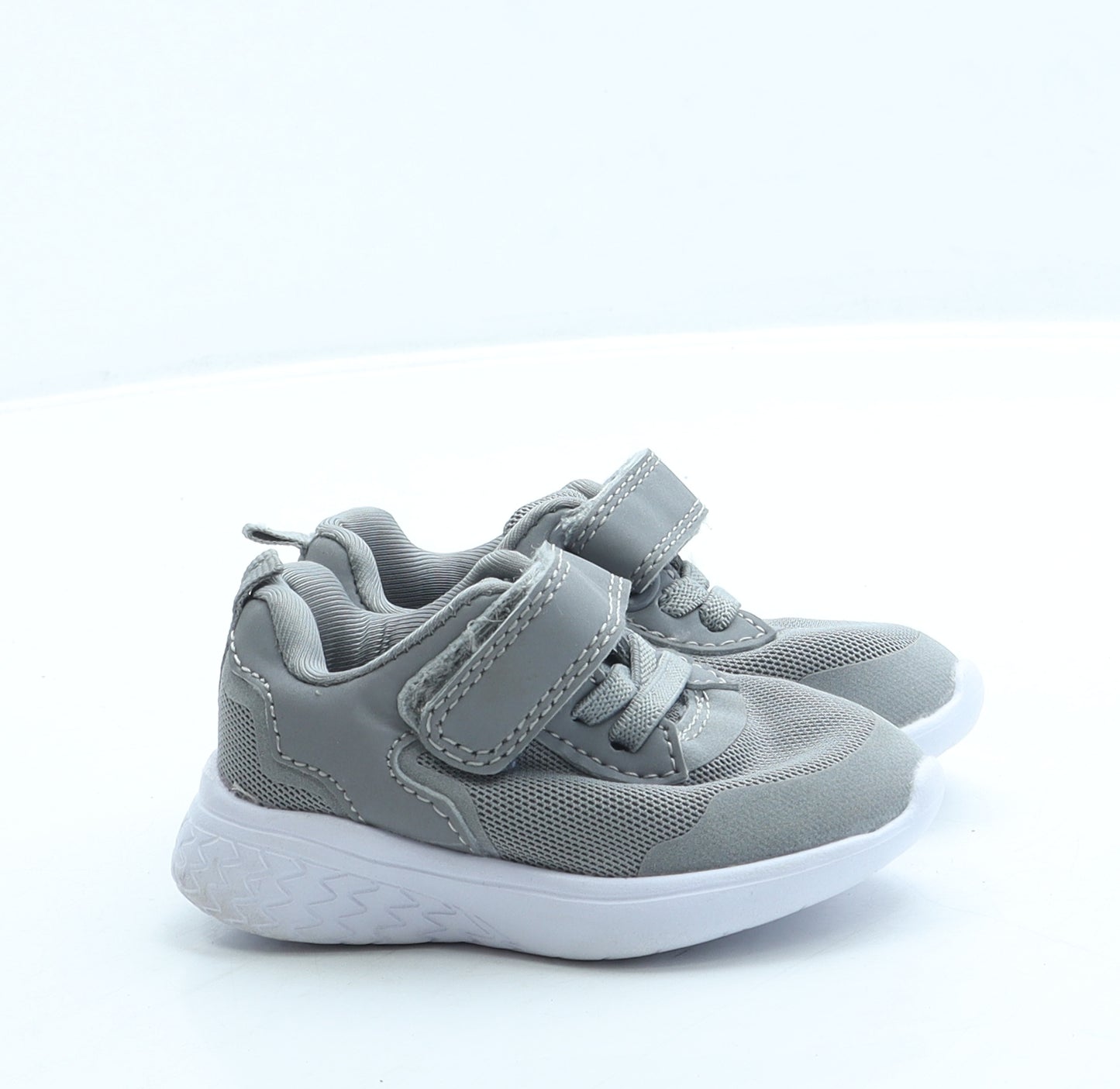 George Boys Grey Polyester Trainer UK 3 19