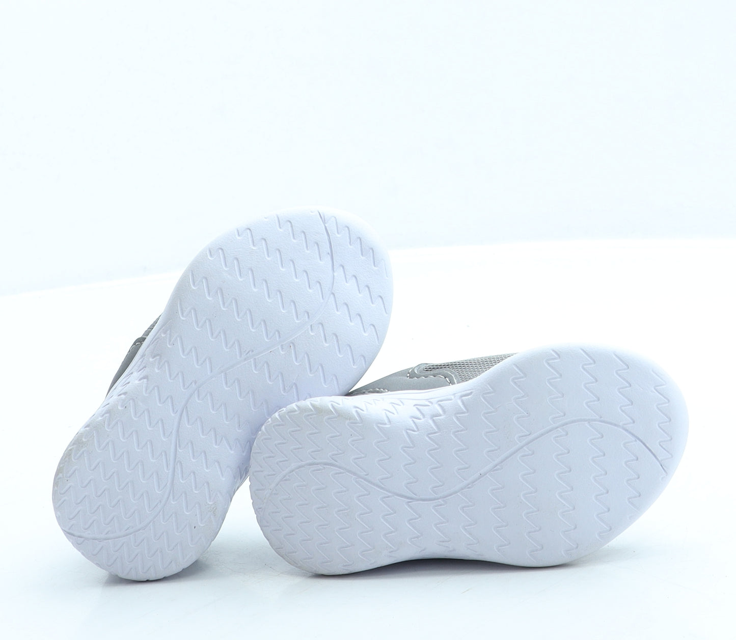 George Boys Grey Polyester Trainer UK 3 19