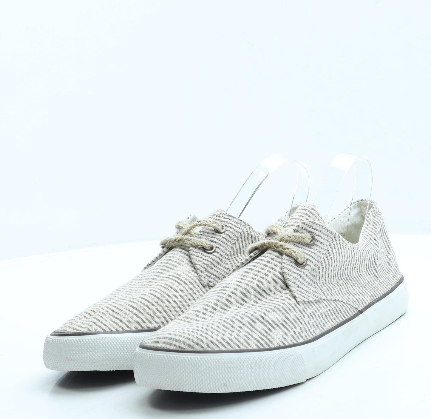 Cedar Wood State Mens Beige Striped Fabric Trainer UK 12 46