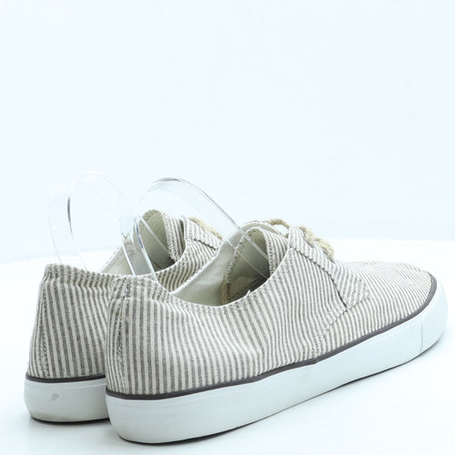 Cedar Wood State Mens Beige Striped Fabric Trainer UK 12 46