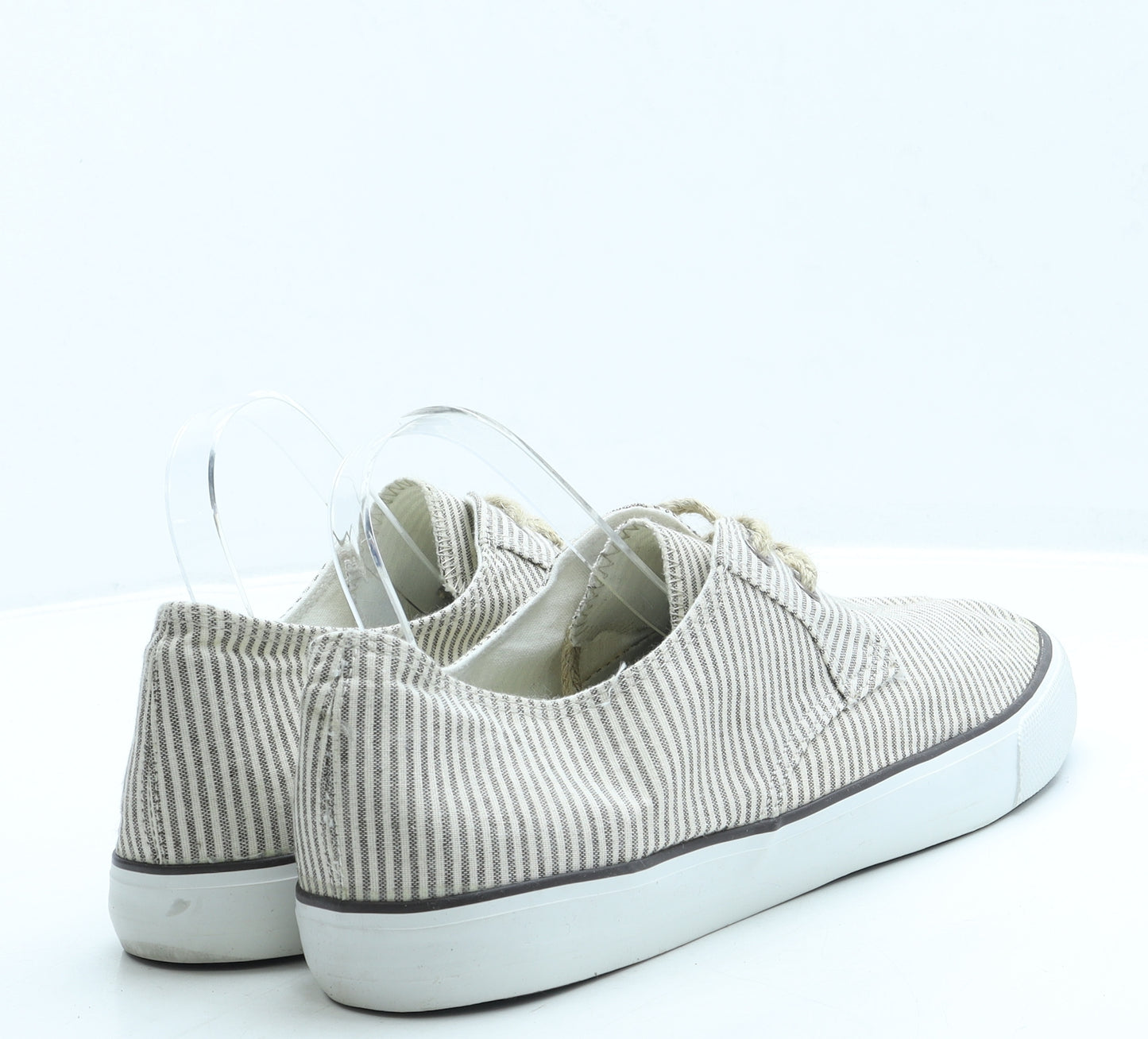 Cedar Wood State Mens Beige Striped Fabric Trainer UK 12 46