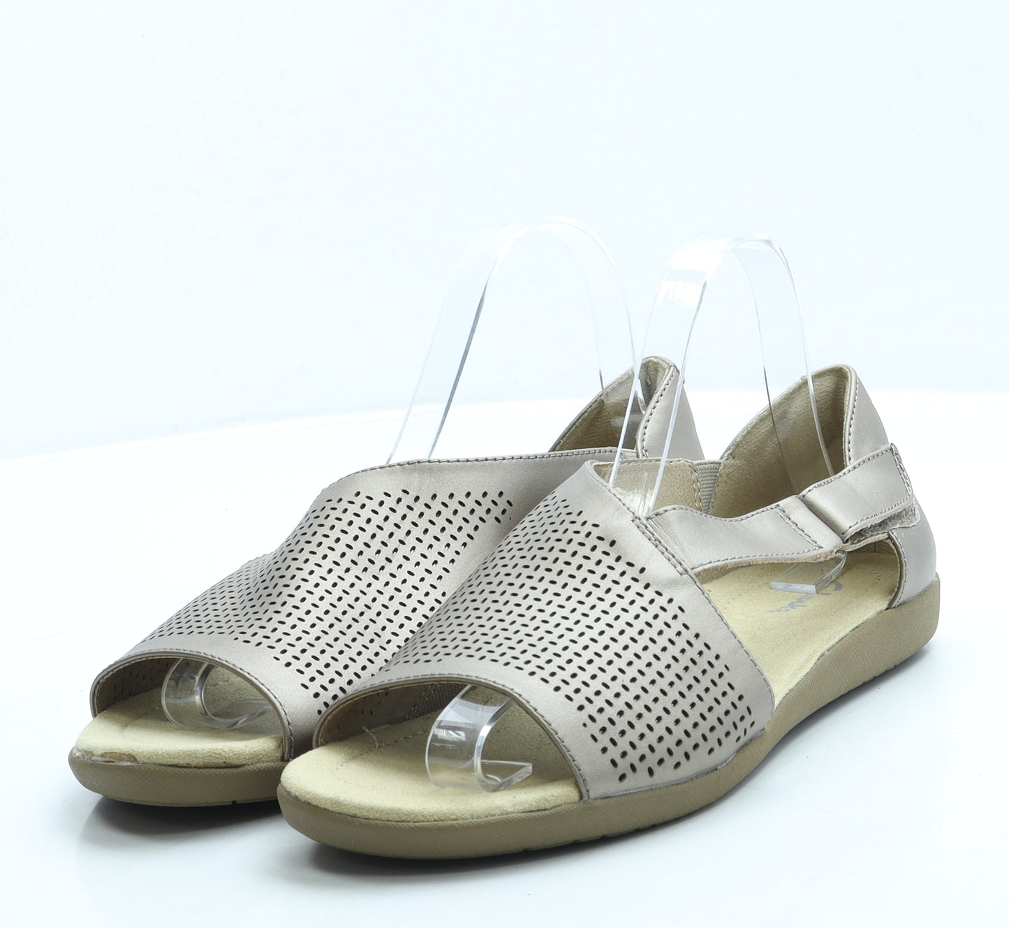 Clarks Womens Gold Geometric Leather Slingback Sandal UK 6 39