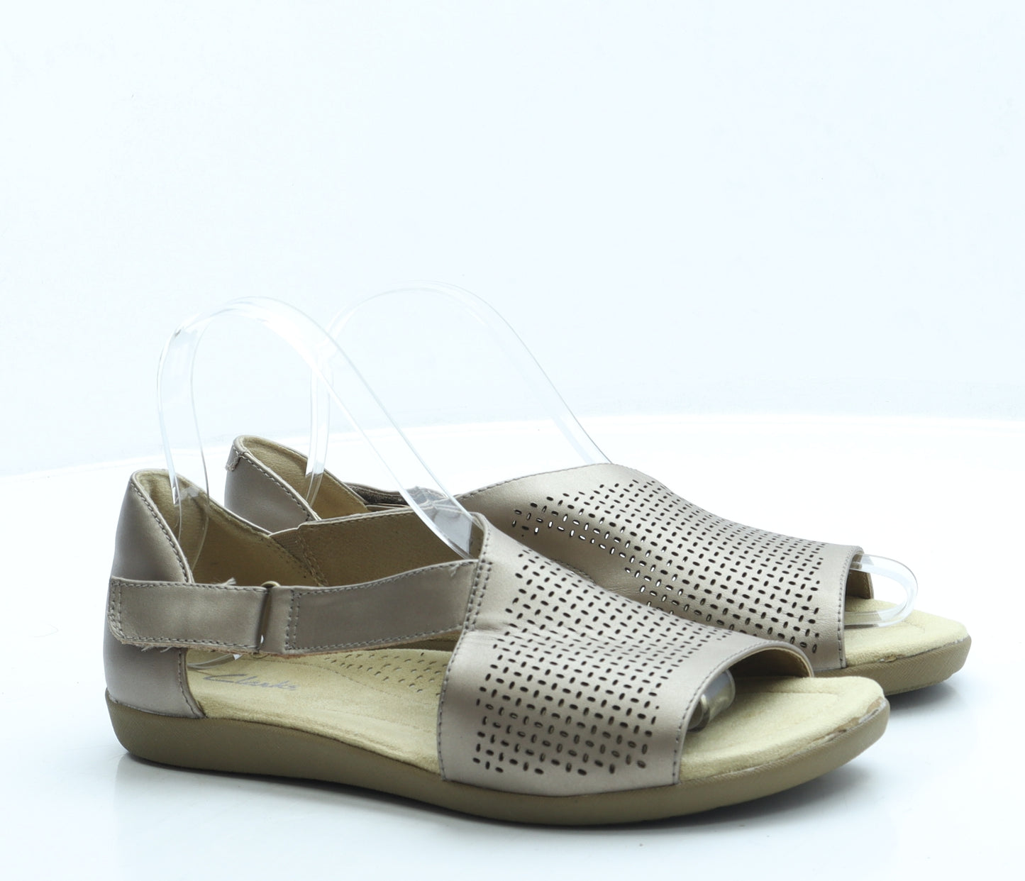 Clarks Womens Gold Geometric Leather Slingback Sandal UK 6 39