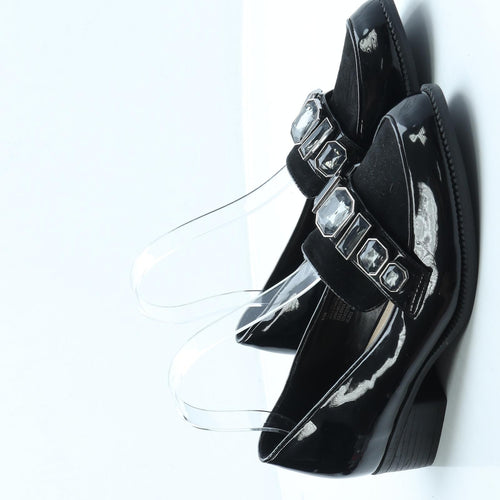 George Womens Black Leather Loafer Flat UK 5 38