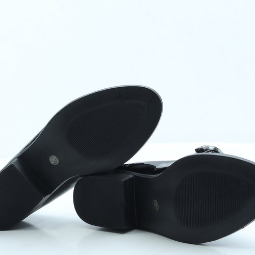 George Womens Black Leather Loafer Flat UK 5 38