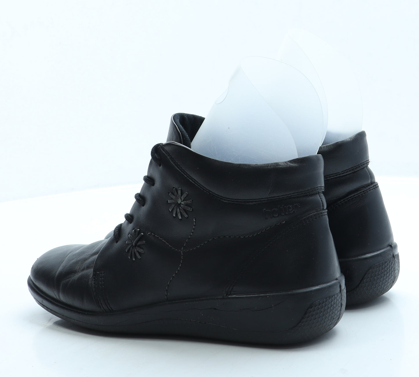 Hotter Womens Black Leather Bootie Boot UK 6