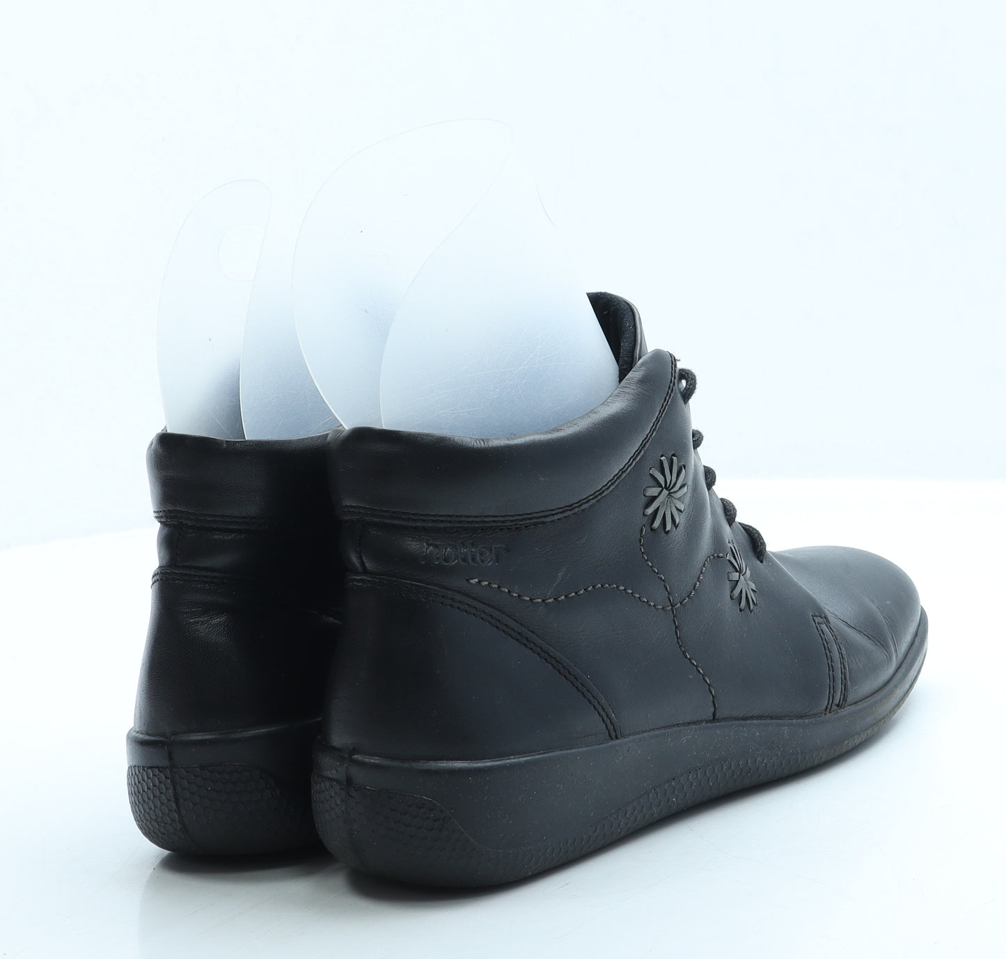 Hotter Womens Black Leather Bootie Boot UK 6