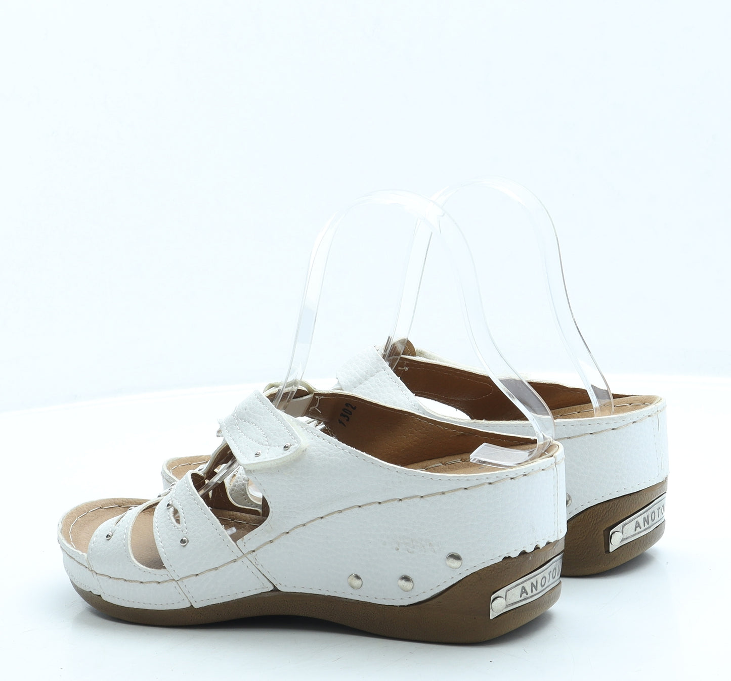 Carla Verde Womens White Leather Slip On Sandal UK 6 39