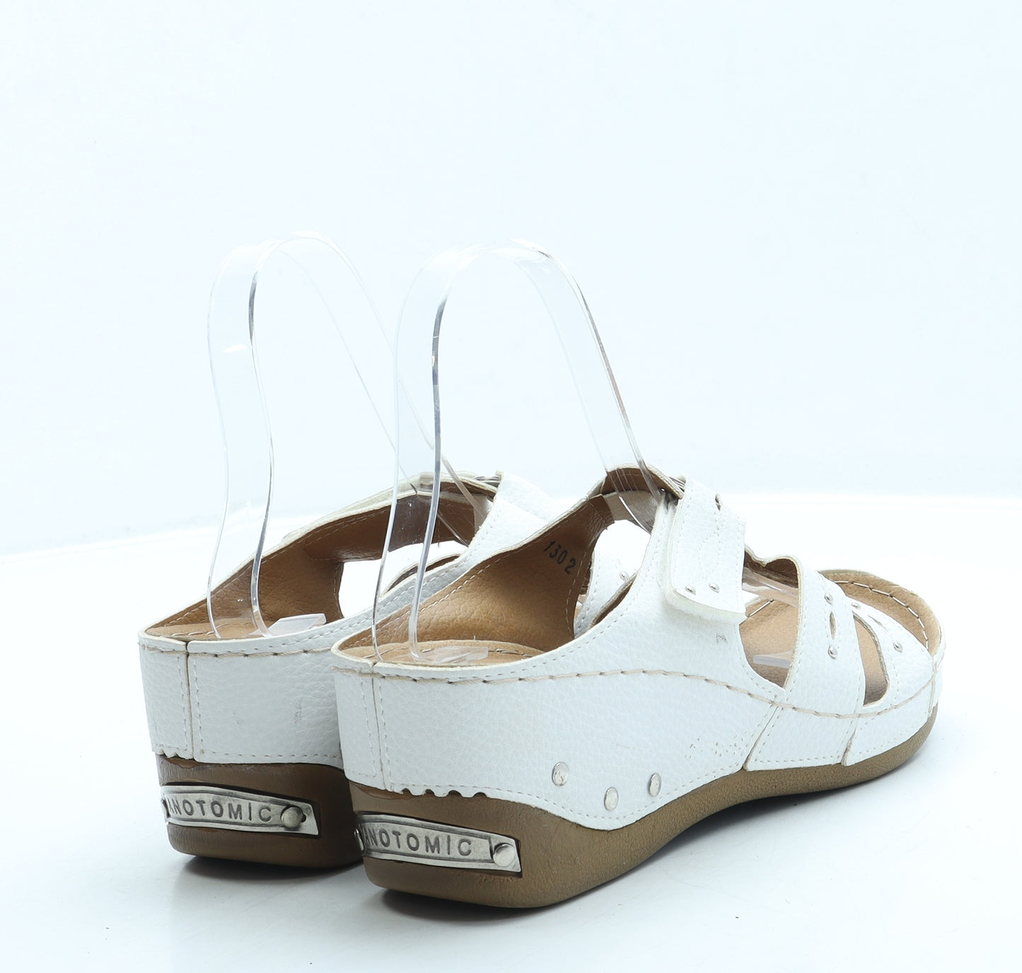 Carla Verde Womens White Leather Slip On Sandal UK 6 39