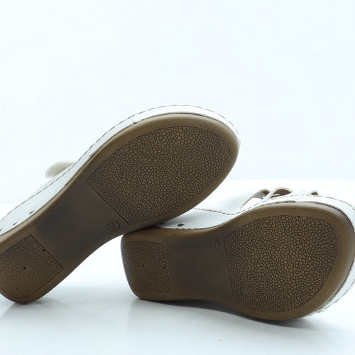 Carla Verde Womens White Leather Slip On Sandal UK 6 39