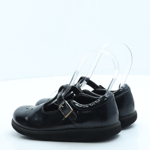 Clarks Girls Black Leather Mary Jane Flat UK 11 - School