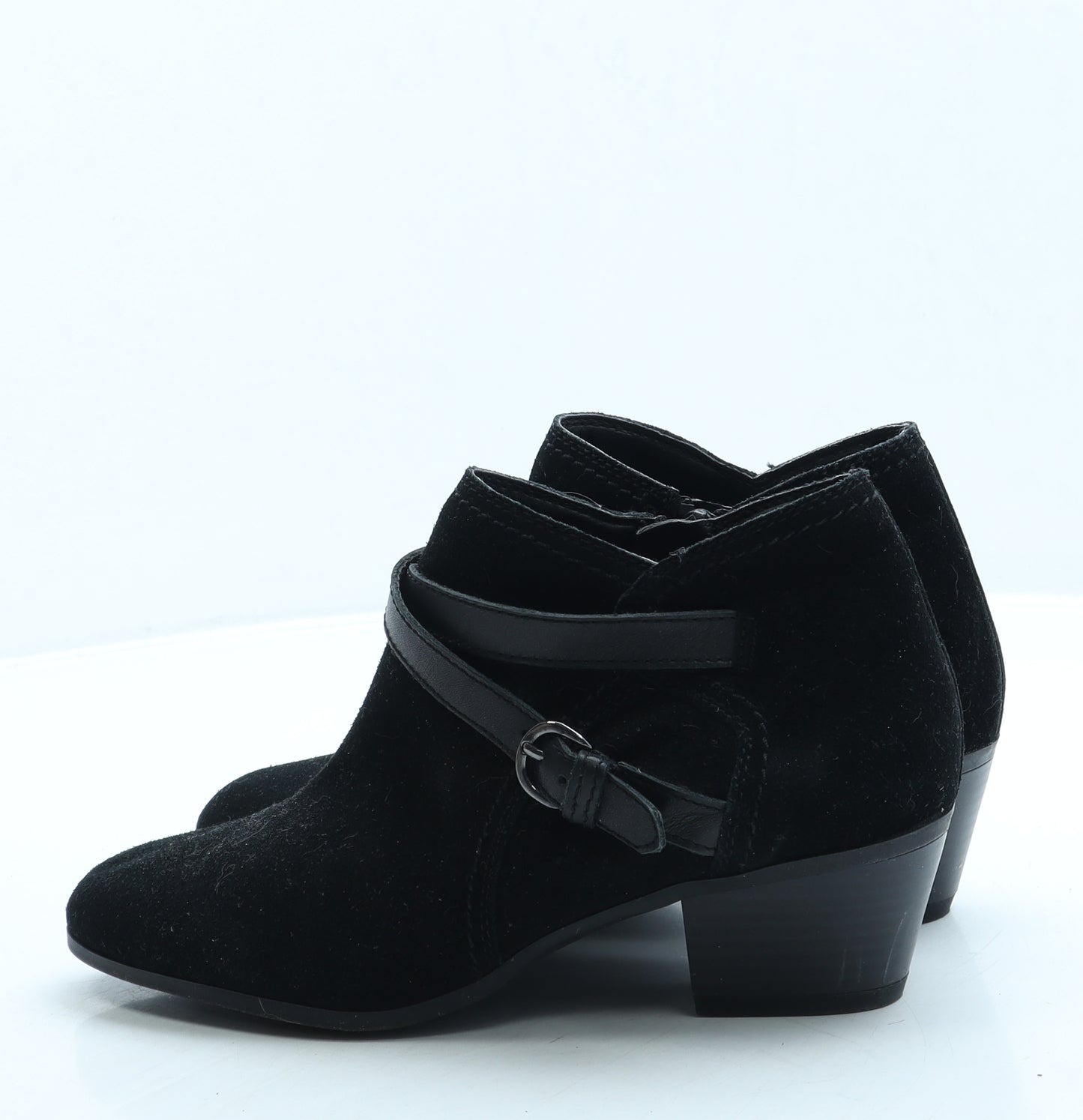 Marks and Spencer Womens Black Suede Bootie Boot UK 4