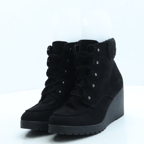 New Look Womens Black Suede Bootie Boot UK 5 38