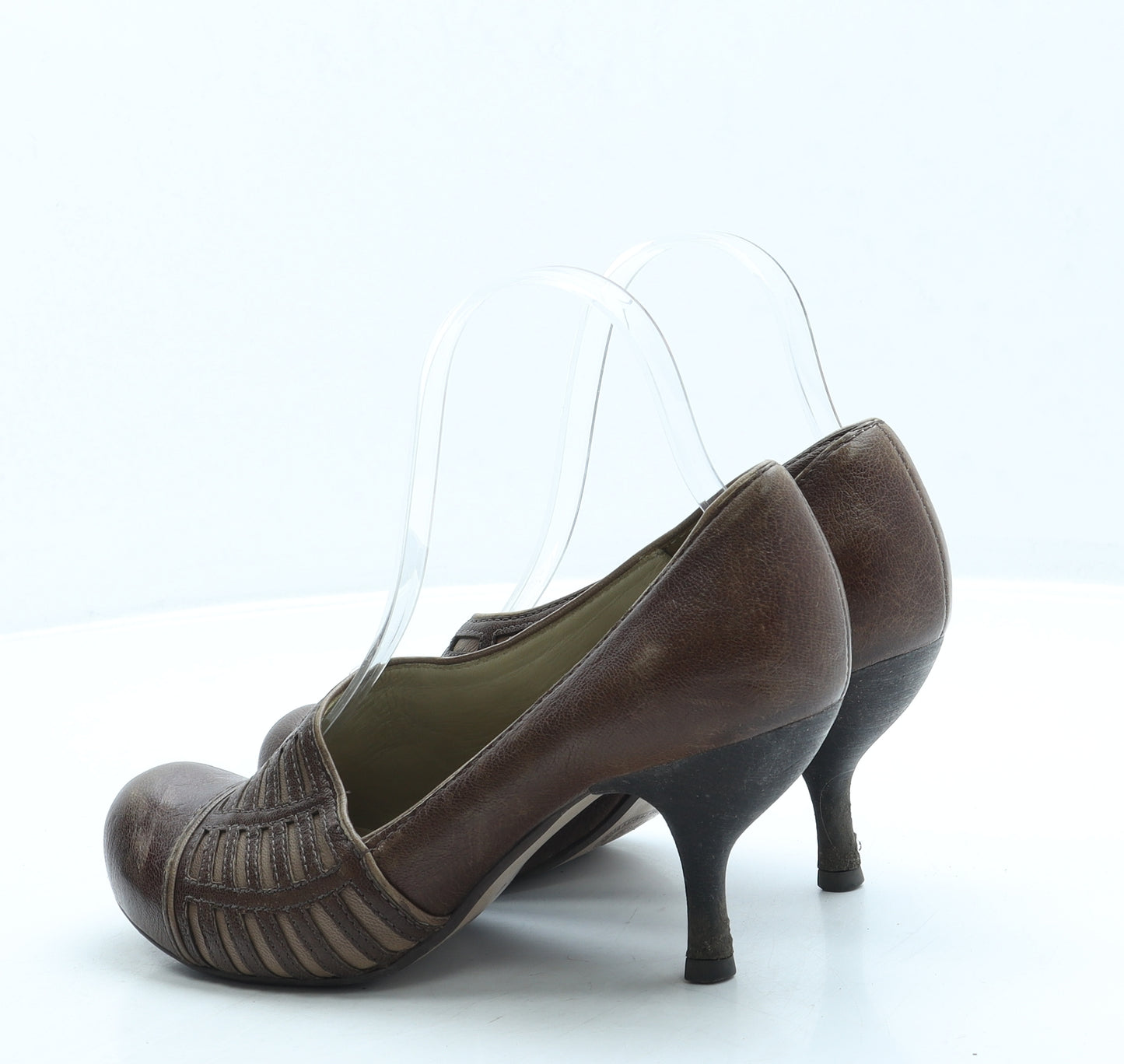Clarks Womens Brown Leather Court Heel UK 4