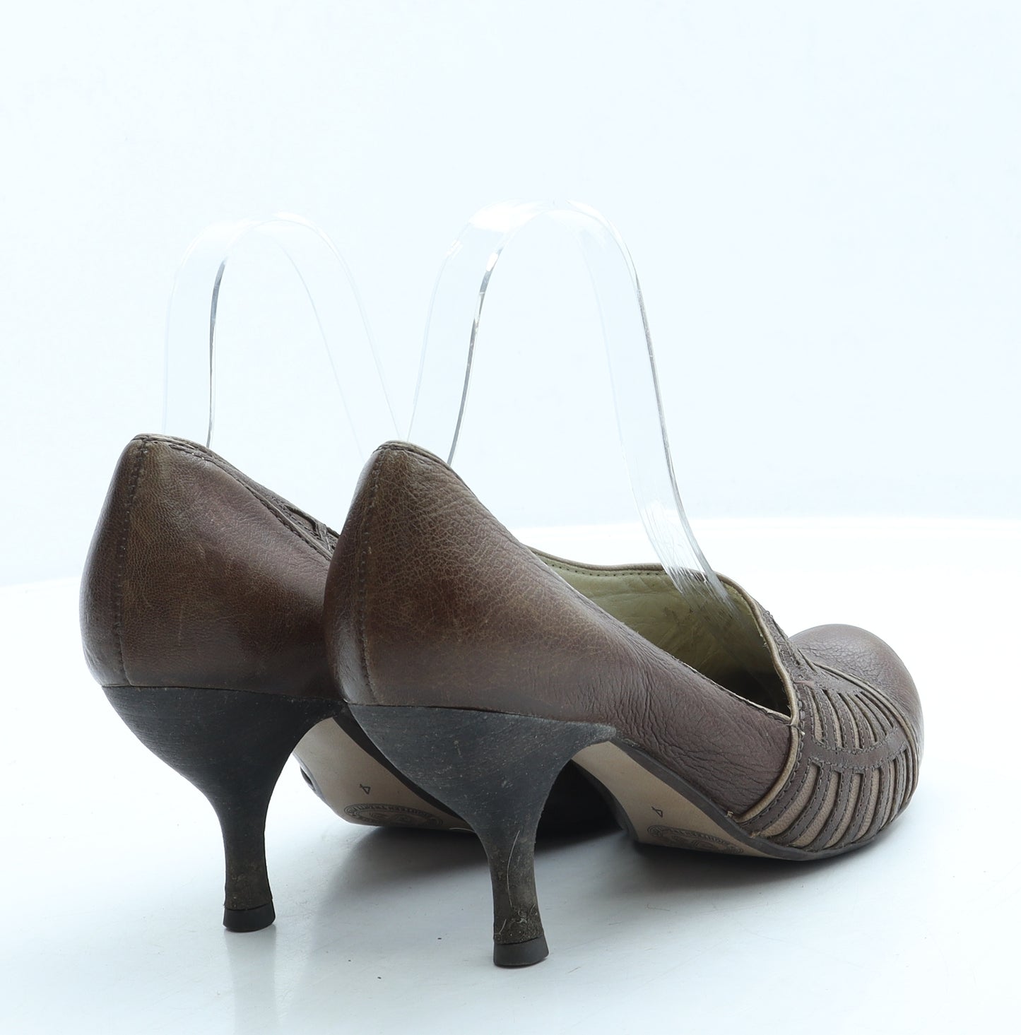 Clarks Womens Brown Leather Court Heel UK 4