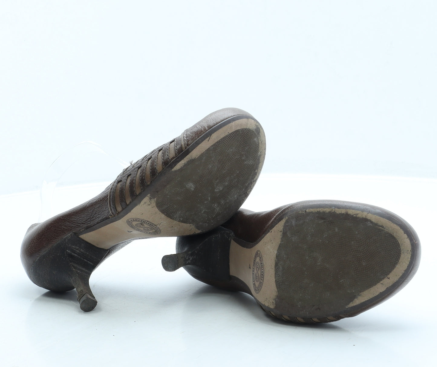 Clarks Womens Brown Leather Court Heel UK 4