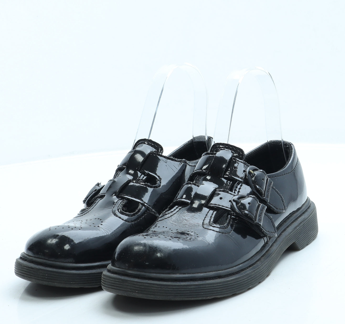 Dr. Martens Girls Black Leather Mary Jane Flat UK 2.5 35