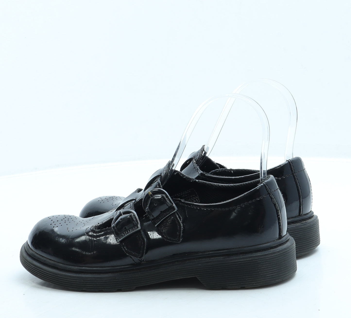 Dr. Martens Girls Black Leather Mary Jane Flat UK 2.5 35