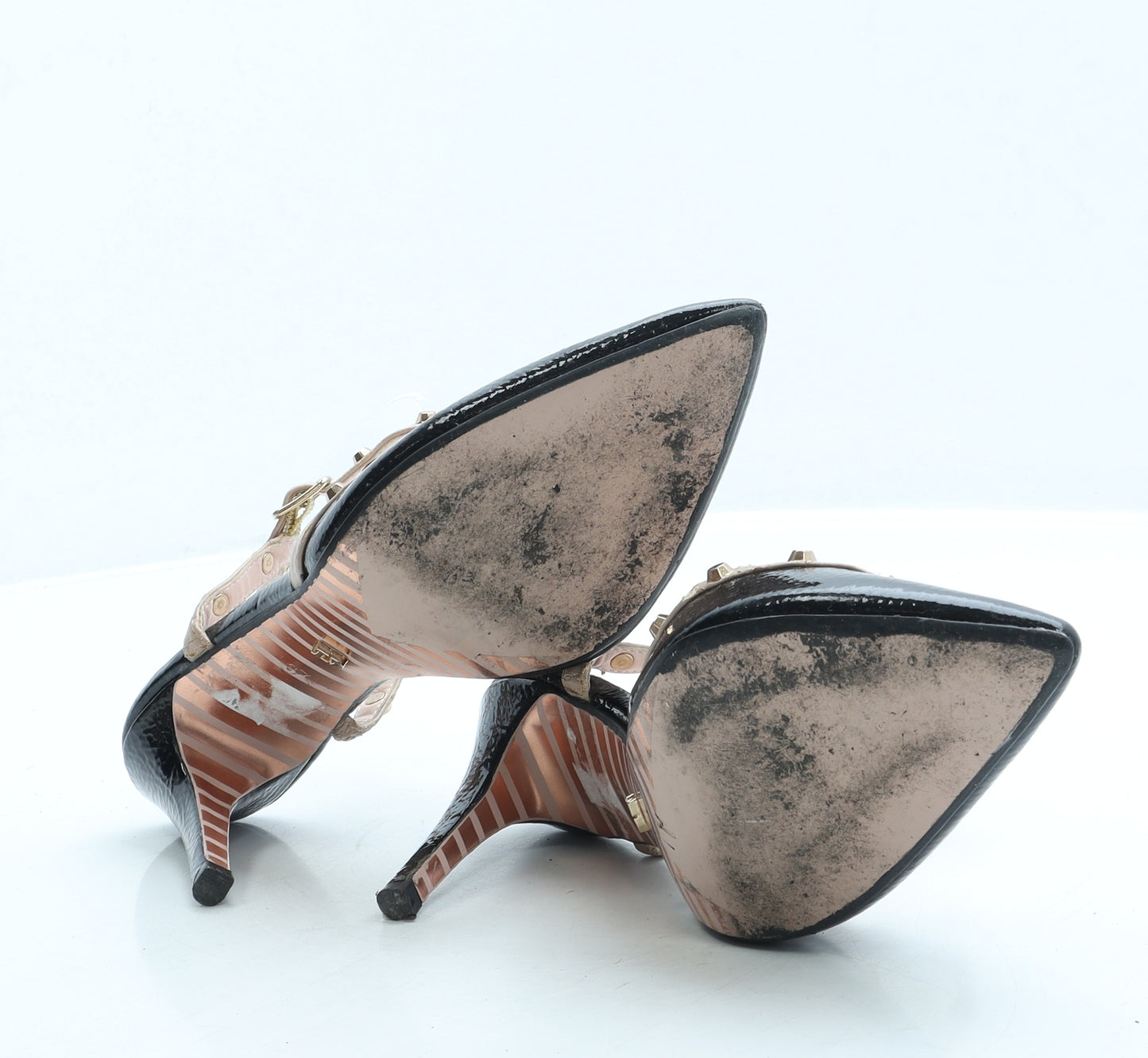 Dune Womens Black Leather Slingback Heel UK 4 37