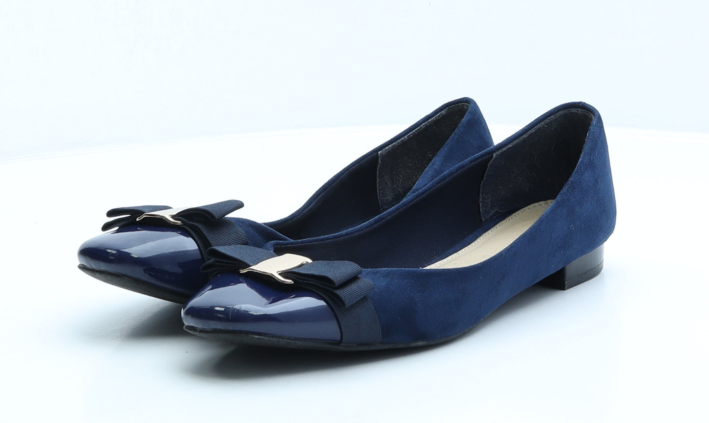 Lily & Franc Womens Blue Polyester Ballet Flat UK 8
